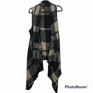 Lane Bryant women’s‎ waterfall vest plaid pattern size 14